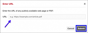 Adding the URL for a reading in a Hypothesis assignment