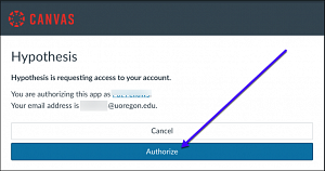 Hypothesis requesting authorization for access to Canvas Files