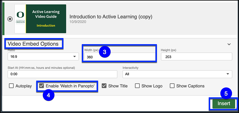 panopto video embed options