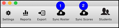 iClicker synch roster and sync scores options in iClicker gradebook