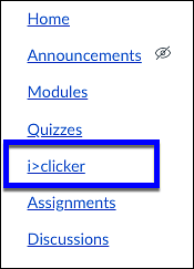 iClicker on course navigation menu