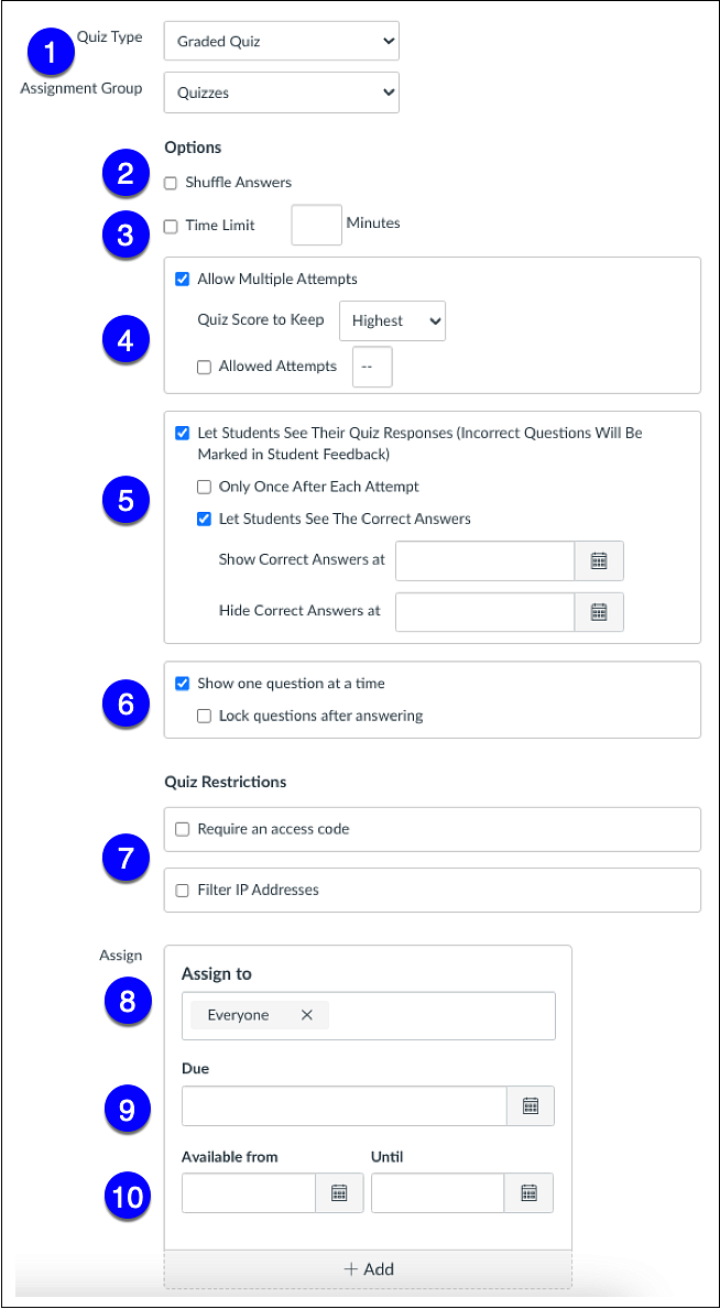 Canvas Quizzes Teaching Support and Innovation